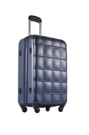 Echolac Square Medium Navy Blue Hard Sided Cabin Suitcase Trolley 55cm