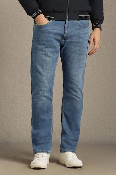 Louis Philippe Jeans Slim Fit Jeans, Men Blue Light Slim Fit Jeans for ...