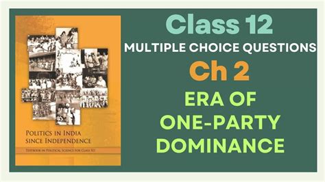 Era Of One-Party Dominance Class 12 MCQs: CBSE Political Science NCERT ...