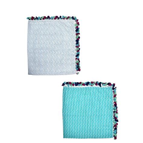 Buy Sustainable Blue Wave Design and Blue Brick Design Cotton Swaddle ...