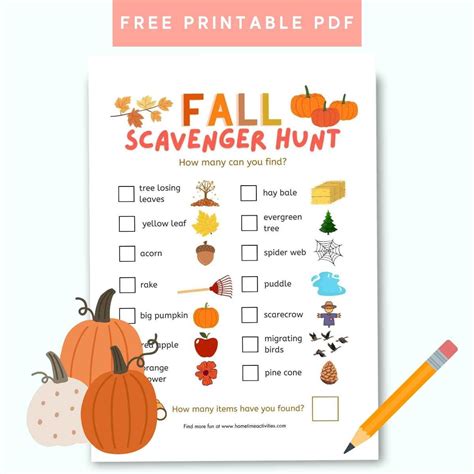 Fall Scavenger Hunt for Kids - Free Printable PDF