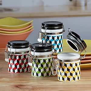 Buy Kookee Ceramic Airtight Mini Canister Jar and Container for Kitchen ...