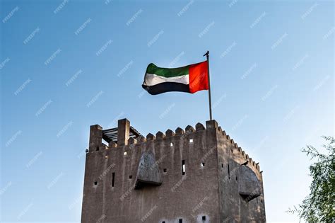 Premium Photo | UAE flag in Dubai national flag of United Arab Emirates