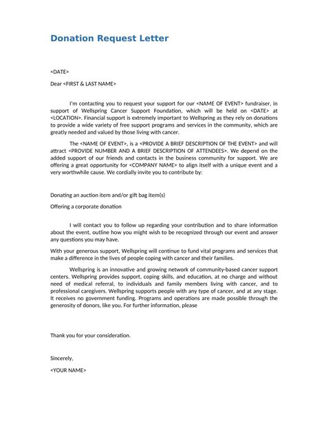 Free Printable Donation Request Letter [Word, Excel, PDF] Nonprofit ...