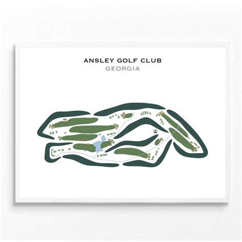 Ansley Golf Club, GA Golf Course Map Wall Art, Golfer Lover Gift for ...