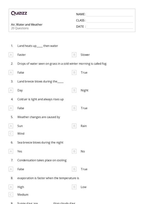 50+ atmospheric circulation and weather systems worksheets for 4th ...