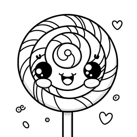 Lollipop Coloring Pages Candy Cane Village With Lollipop Trees