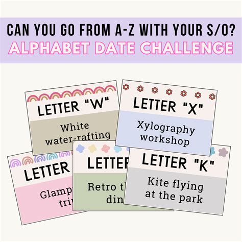 Alphabet Date Ideas, Alphabet Dates From A-Z, 300 Printable Date Ideas ...