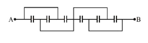 All capacitors used in the diagram are identical and each is of ...