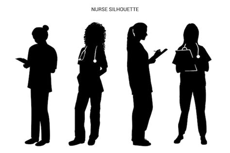 Nurse silhouette | Premium Vector