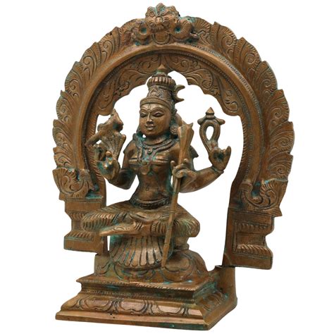 brass idol, hindu god statue, pooja murti, home temple decor, spiritual ...