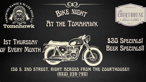 Bike Night at The Tomahawk!, The Tomahawk Throwing Range & Blade Shop ...