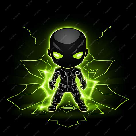 Premium AI Image | Neon Character of Determined Chibi Boy With Buzz Cut ...