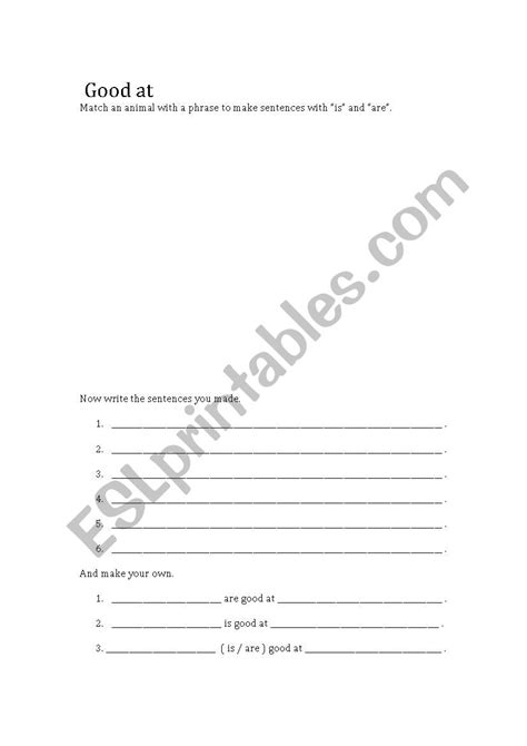 Be Good at Worksheet 的图像结果