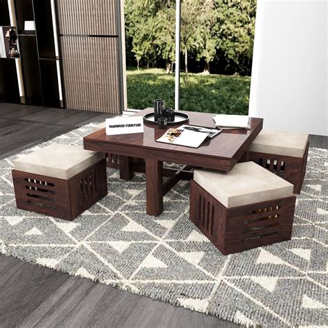 HANDWOOD FURNITURE Premium Sheesham Wood Coffee Table for Living Room ...
