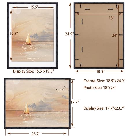 18x24 Picture Frame Black, Wooden Poster Frame 18 x 24, Natural Oak ...