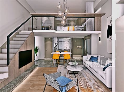 loft公寓装修效果图 50平方loft小公寓设计欣赏