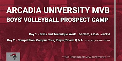 Arcadia University Boys' Volleyball Prospect Camp | Arcadia University ...