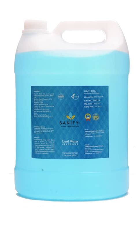 SANIFY HERBAL LIQUID HAND SANITIZER | BULK PACK | 5 Litre : Amazon.in ...