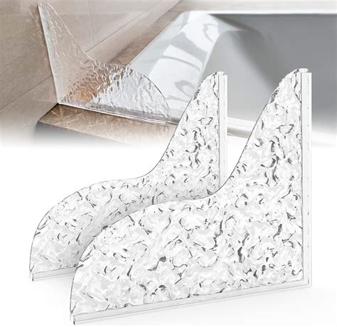 Amazon.com: Honitra Shower Splash Guard with Adhesive, 2Pcs Water ...