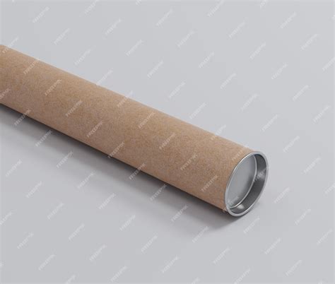 Blank kraft round package box round tube gift box lid is open | Premium ...