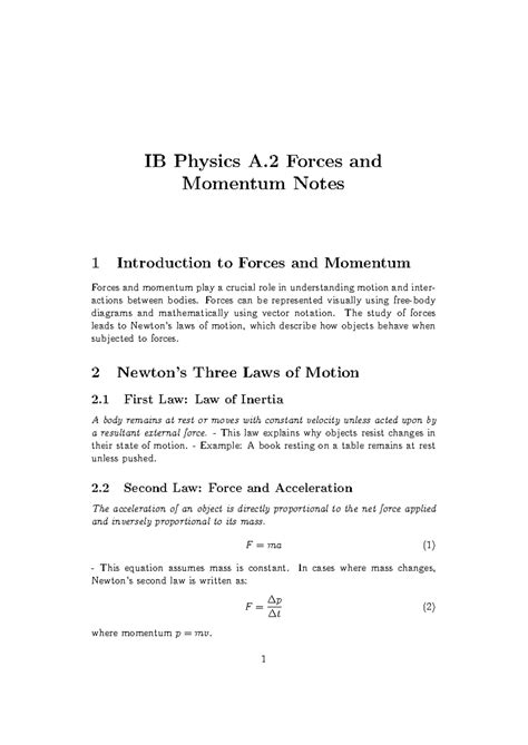 Physics notes - IB Physics A Kinematics Notes 1 Introduction to ...