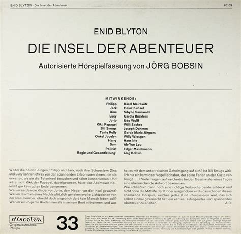 Die Insel der Abenteuer. Hörspiel von Jörg Bobsin – Bertelsmann Vinyl ...