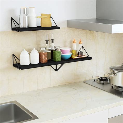 Buy SRIWATANA Floating Shelves Wall Mounted Set of 3, Rustic Wood Wall ...