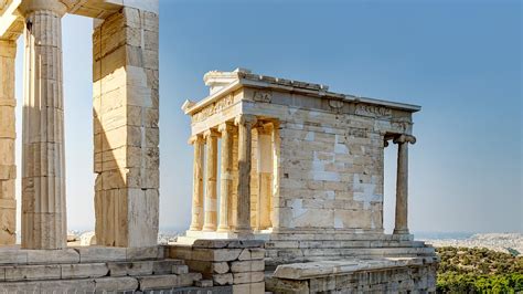 Temple of Athena Nike, built around 420 BC on the Acropolis of Athens ...