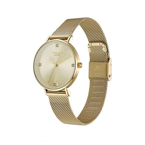 Buy Online Poze by Sonata Quartz Analog Golden Dial Stainless Steel ...