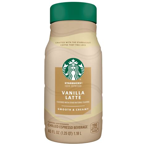 Starbucks Iced Espresso Vanilla Latte Iced Coffee Drink, 40 oz Bottle ...