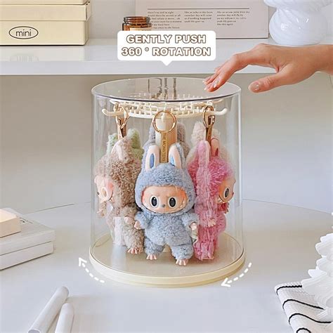 360° Rotate Labubu Transparent Display Case Hanging Organizer Rack ...