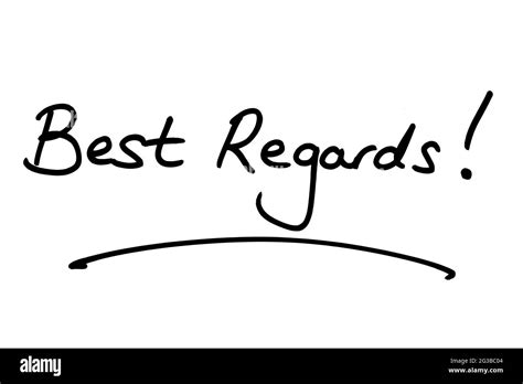 Best regards - black ink calligraphy, script lettering. Handwritten ...