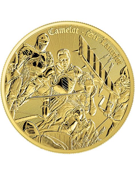 Moneda de plata dorada de 1 oz de SIR LANCELOT CAMELOT, 2 dólares d...
