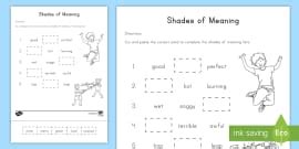 Adjectives Shades of KS2 Meaning Activity Pack - 7-11 years