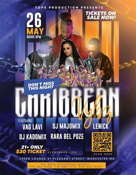 CARIBBEAN VYBZ, Creed, Pleasant Street, Worcester, MA, USA, 26 May to ...