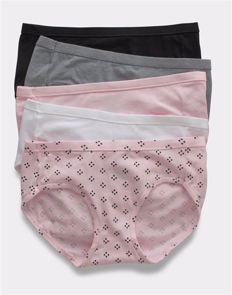 Hanes Ultimate Women’s Cotton Hipster Panties 5-Pack, Stretchy ...