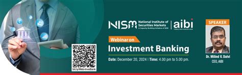 Webinar on ‘Webinar on Investment Banking’ - National Institute of ...