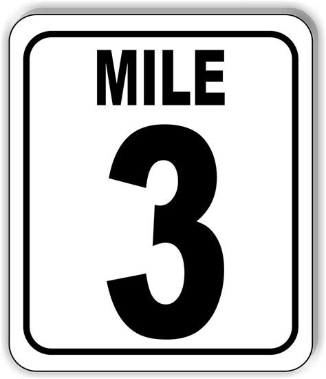 Amazon.com: Mile 3 Distance Marker Running Race 5k Marathon Aluminum Composite Outdoor Sign 8.5 ...