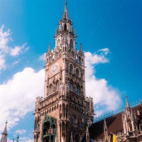 Download wallpaper 3415x3415 town hall, flags, tower, clock ...