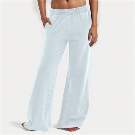 White Sweatpants Women Sweat Pants for Womens Workout Wide Leg Elastic ...