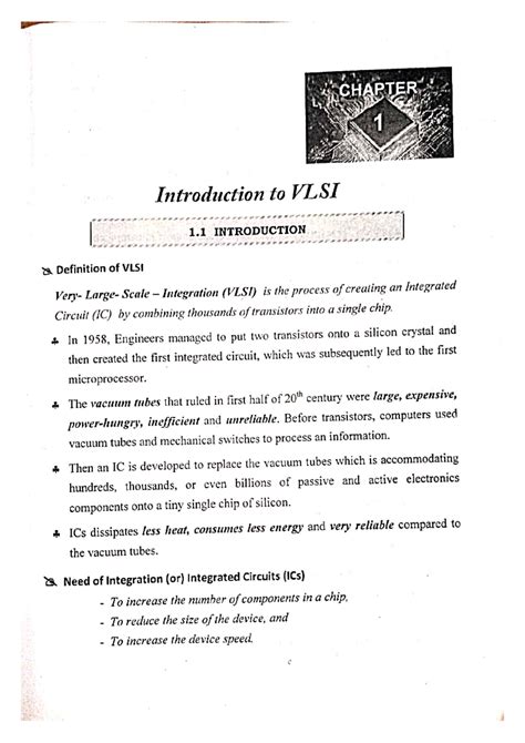 VLSI and Chip Design Unit 1: Introduction to VLSI Concepts - Studocu
