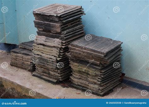 Piles of Building Materials Jaw Plates, Floor Gratings Stock Photo ...