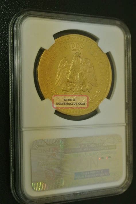Mexican 50 Peso Gold Coin 1921 Au58 Ngc G50p Centenario 1. 2oz Pure ...