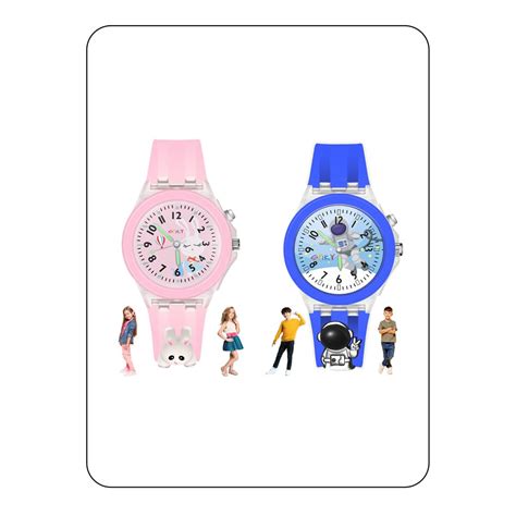 SPIKY Analog Watch for Kids Combo (Pink & Blue) | 3D Cartoon | 7 ...