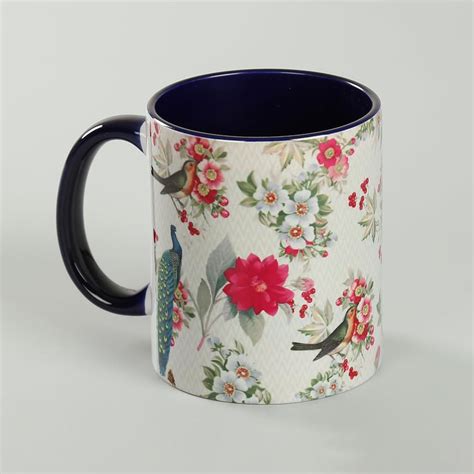 Buy INDIA CIRCUS Feathered Garden Beige Coffee Mug from India Circus at ...