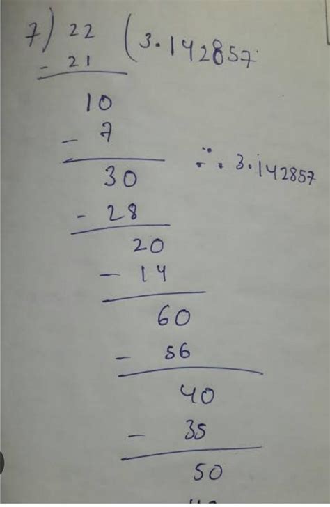 22 divide by 7 explainationfull explanation long division - Brainly.in