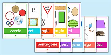 2D Shape Posters with Everyday Examples French