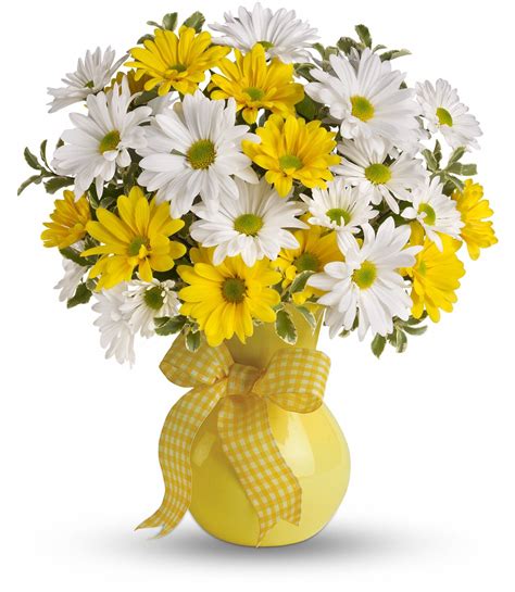 Classic Yellow & White Daisy Bouquet | Flower bouquet delivery, Flower ...