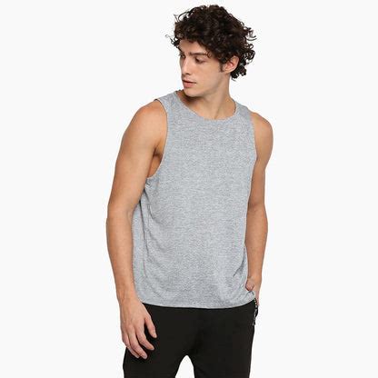 Men’s Sports Tank Top in Grey Melange | Ultimate Gym & Running Singlet ...